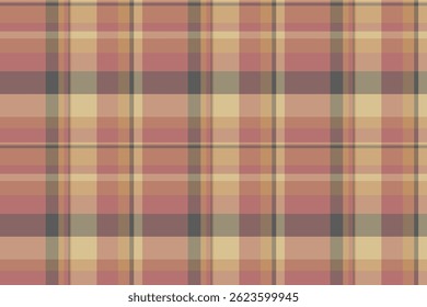 Elegant muted pink, beige, and brown plaid pattern.  Perfect for textile design, wallpaper, or website backgrounds.  Subtle texture and soft color palette evoke feelings of warmth and comfort.