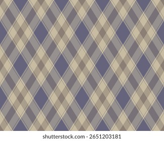 Elegant muted plaid pattern in beige and purple hues.  Perfect for textile design, website backgrounds, or wrapping paper. This seamless texture offers a sophisticated and timeless aesthetic.