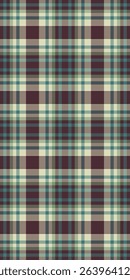 Elegant muted plaid pattern.  Subtle teal, beige, and maroon hues create a sophisticated textile texture ideal for fashion, home decor, or website backgrounds.  Evokes feelings of warmth and comfort.