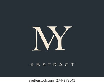 Elegant MY Monogram Logo Design. Perfect for branding, stationery, luxury goods, corporate identity and logo design