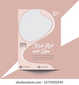 Elegant Nail Art and Spa Flyer Template | Ideal for promoting nail art, spa services, and wellness treatments with discount offer | Fully editable, well-organized layers vector file