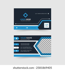 Elegant name card design with a image replacing area and professional look