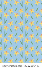 Elegant narcissus seamless pattern design. Vector illustration.
