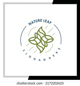Elegant natural leaf minimalist logo design.
