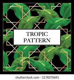 Elegant natural Leaf pattern with geometric elements