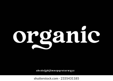 Elegant natural organic typeface display font vector illustration