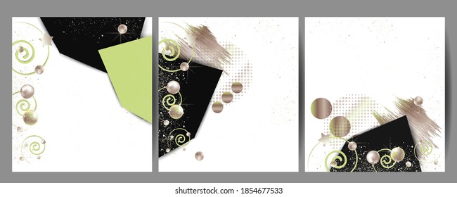 Elegant natural pastel muted pale calm tones card templates set. Collection of romantic invitations abstraction background line color