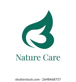 Elegant nature-inspired beauty care logo combining natural elements with a minimalist design. Perfect for hair salons, skincare brands, spas, wellness centers, boutiques.