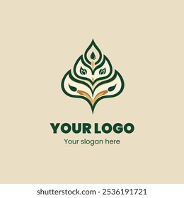 Elegant Nature-Inspired Logo Design with Intricate Floral and Leaf Patterns for Premium Branding

