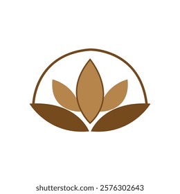 Elegant Nature-Inspired Minimalist Logo Design - Brown and Gold Theme.