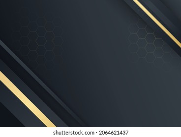 Elegant navy black gold background with overlap layer. Suit for business, corporate, institution, party, festive, seminar, and talks