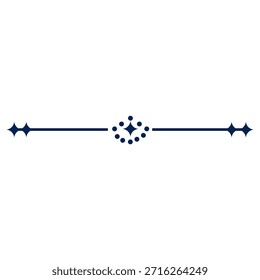 Elegante elemento divisor azul marino perfecto para invitaciones, tarjetas y proyectos de Diseño web que requieren un toque de sofisticación clásica y atractivo visual
