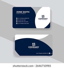 Elegant Navy and Gray Business Card Design for Corporate Professionals