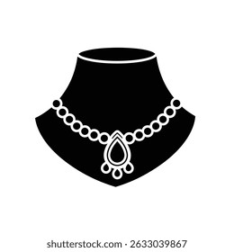 Elegant necklace display on black stand
