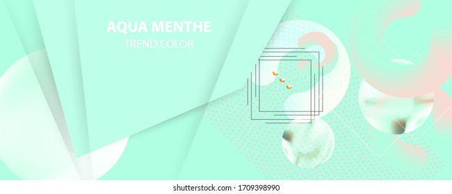 Elegant neo mint color pastel muted pale calm tones card template. Stock vector illustration convenient background