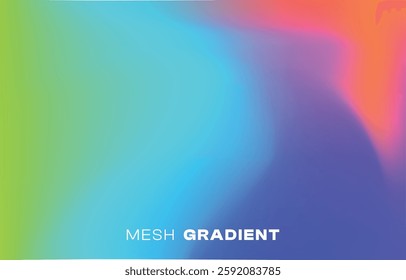 elegant neon mesh gradient vector background, modern vibrant colorful digital art branding, bright dynamic abstract soft blur cover for web media poster card banner presentation design template