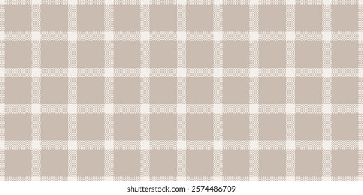 Elegant neutral beige and white plaid pattern.  Perfect for website backgrounds, textile designs, or crafting projects.  Subtle texture adds visual interest.  Clean, simple, and versatile.
