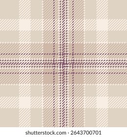 Elegant neutral plaid pattern.  Subtle mauve accents on a beige and cream background create a sophisticated texture. Ideal for textile design, fashion, home decor, and website backgrounds.