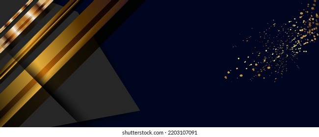 Elegant New Year and Christmas 2023 2024 gold design black background abstract shiny color golden