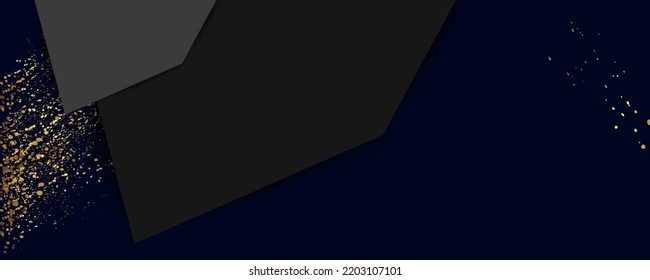 Elegant New Year and Christmas 2023 2024 gold design black background abstract shiny color golden