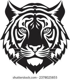 Elegant Nighttime Tiger Icon Majestic Wildcat Ruler Logo