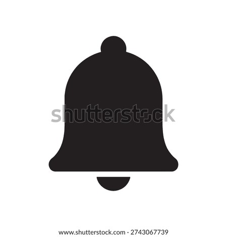 Elegant notification bell icon, representing alerts and important messages, refined vector graphic for professional use.