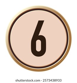 Elegant number 6 design with warm tones, perfect for Valentine’s Day decorations, romantic events, or creative projects.