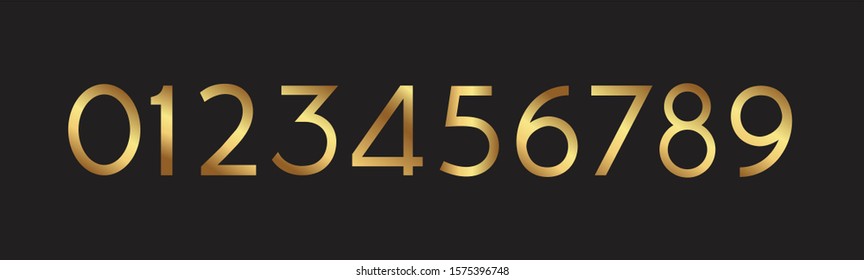 elegant number in gold color