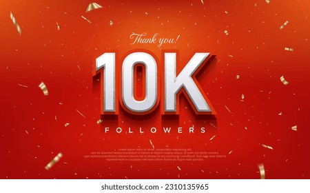 Elegant number to thank 10K followers, the latest premium vector design.