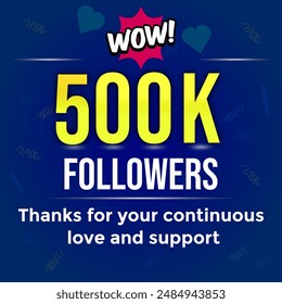 Elegant number to thank 500K followers, the latest premium Premium vector for poster, banner, celebration greeting.