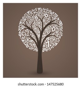 Elegant Number Tree EPS10 Vector 