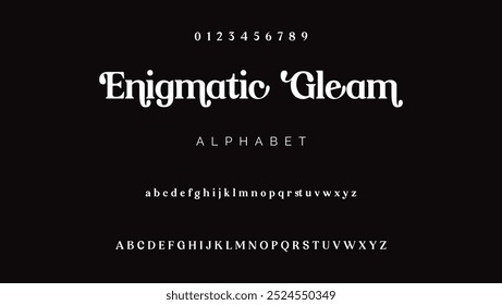 Elegantes números y letras del alfabeto. Fuente simple y tradicional que tiene estilo. Fuente de Vector serif moderna en mayúsculas y minúsculas. Diseños de moda a Pequeña escala