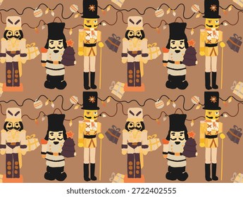 Elegante diseño de Navidades cascanueces inspirado en la tradición navideña atemporal y la narración de historias invernales clásicas. Esta obra de arte festiva reúne al icónico personaje del Cascanueces con ricos detalles de Navidades, creando un ambiente cálido y mágico de temporada. El diseño refleja una estética clásica de las Navidades europeas, combinando Elementos decorativos con una composición refinada y elegante que se siente nostálgica y moderna.