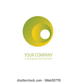 elegant o initial letter flat 3d typography design logotype for brand and company identity. gradient yellow and green color