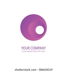 elegant o initial letter flat 3d typography design logotype for brand and company identity. gradient purple color