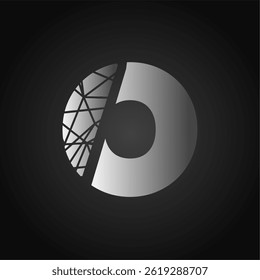 Elegant O Letter with Abstract Geometric Fragmented Style on Dark Background. Ideal for futuristic graphic themes, innovative branding elements, and modern editorial layouts.