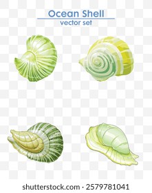 Elegant ocean shell vector set in stunning yellow tones. Perfect for summer designs, marine themes, and creative projects. High-quality, vector file.