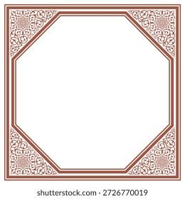 Elegante quadro octogonal borda com decoração de canto bonito. Adequado para uso como quadros de convite, caligrafia, capas, etc.