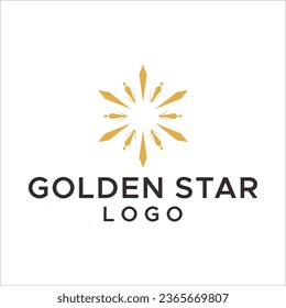 Elegant Octagonal luxury golden flower tile pattern mandala logo design