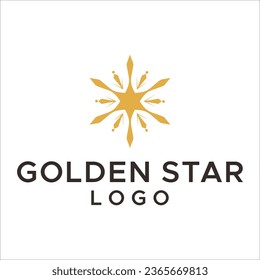 Elegant Octagonal luxury golden flower tile pattern mandala logo design