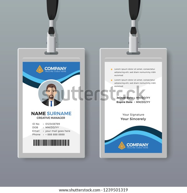 Elegant Office Id Card Design Template Stock Vector (Royalty Free ...