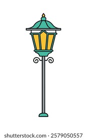 Elegant old fashioned street lamp with decorative details