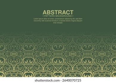 Elegant Olive Green Swirls Ornament Pattern Decorative Flourish Background
