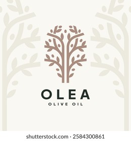 Elegant Olive Tree Logo Design. Luxurious Olea Emblem. Tree of Life Symbol for Organic Excellence