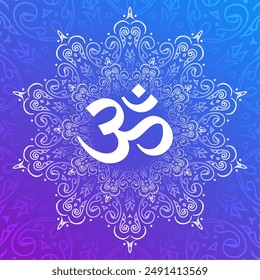 elegant om symbol of hinduism for meditation and prayer vector 