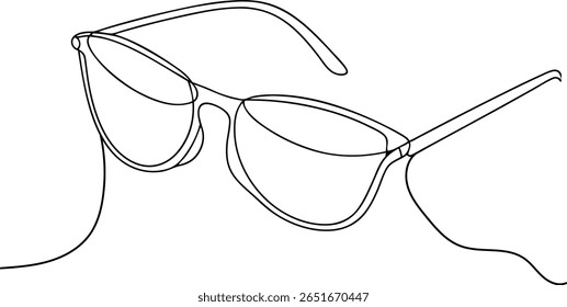 Elegant One Line Artwork Depicting a Pair of Glasses in a Contemporary Artistic Style