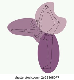 Elegant One Line Drawing Yoga Dancer Pose