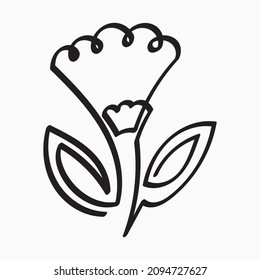 Elegant One Line Flower logo Illustration