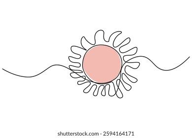 Elegant One-Line Drawing of a Sunflower
