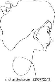 Elegant one-line sketches of a female abstract face. Drawing of a woman's face in a minimalist line style. Fashion illustration for cosmetics. Continuous Line Art. Trendy minimal print. Beauty logo. 